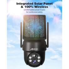 360 Security Camera Outdoor Wireless 5MP Solar Panel Battery Home Camera Spotlight Siren 2-Way Audio Color Night Vision PIR Motion Detection Q04 Max - 5MPQ04White - View 5