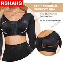 S-5XL Big Size Arm Shaper For Women Post Surgery Push Up Bra Compression Long Sleeves Corset Corrector Front Closure Seamless Shapewear Womenswear Comfort