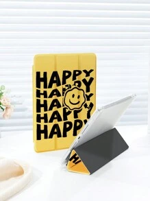 1 件笑脸口号设计平板电脑保护壳，兼容 iPad 10.2 英寸、iPad Pro 11 2021/2020/10th Gen、iPad Mini 4/5/6、Galaxy Tab A8 10.5 英寸 2022、Matepad 10.4/Tab，带铅笔槽，防摔，平板电脑支架保护套 - 彩色 - 查看 5