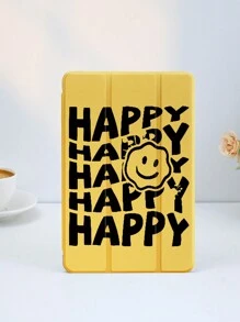 1 件笑脸口号设计平板电脑保护壳，兼容 iPad 10.2 英寸、iPad Pro 11 2021/2020/10th Gen、iPad Mini 4/5/6、Galaxy Tab A8 10.5 英寸 2022、Matepad 10.4/Tab，带铅笔槽，防摔，平板电脑支架保护套 - 彩色 - 查看 2