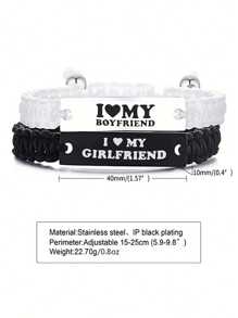 suteyi 可调节编织“我爱我的男朋友/女朋友”异地恋情侣手链，周年纪念/生日礼物