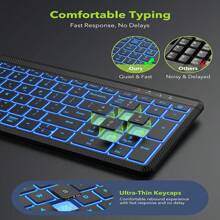 Ergonomic Bluetooth5.0 Dual Modes Wireless Silent Keyboard And Mouse Combo RGB Backlits Rechargeable Wireless Keyboard Mouse Set For WinXP/7/8/10/VISTA//Android - Black - View 7