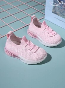 1 双婴儿纯色透气编织休闲运动鞋，软底运动鞋，适合儿童户外活动