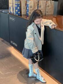 European & American Style Embroidered Chain Strap Handbag With Pearls, Small Crossbody Purse - A - View 4