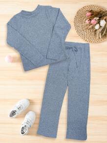 CONJUNTO LINDO HACHI MANGA LARGA PARA NIÑA - Gris Claro - Ver 2