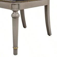 Dauphin Geometric Upholstered Dining Side Chair, Set Of 2, Storm Gray Velvet & Cashmere Gray Wood