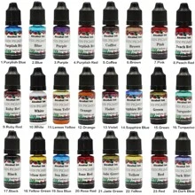 24 Colors 10ml High Concentrated Alcohol-Based Ink, Concentrated Epoxy Resin Paint Colour Dye Great For Resin Petri Dish, Coaster, Painting, Tumbler Cup Making