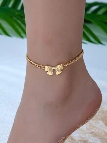 1pc Luxury Fashion Butterfly Metal Anklet, Suitable For Daily Wear, Gift For Friends, Beach Accessory,Summer,Jewellery,Festival,Classy - Gold - View 1