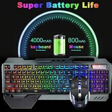 4 In 1 Wireless Gaming Keyboard Mouse Headset Mouse Pad Combo Set 16 RGB Backlit Rechargeable Keyboard Palm Rest 7 LED Gaming Mouse RGB Bluetooth Headphones Laptop PC - Rgb1 - View 6