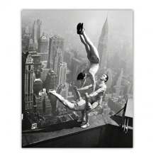 New York City Fotoset - Vintage NYC Skyline Muurkunst Decor Foto's - Poster Fotoafdrukken - Cadeau voor New Yorker, NY, Big Apple, Manhattan, Chrysler Building, Golf, Bouw Fans Ongeraamde Stijl