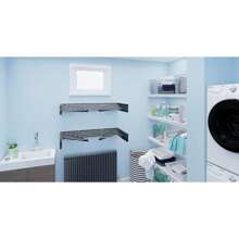 Foldable Wall Mounted Clothes Rack Retractable Ying Rack Sleek Design 6 X 100cm Rods 6m Hanging Line 25kg Capacity White - White-1000mm - View 4