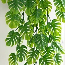 1/3 Piezas Plantas artificiales con hojas de caparazón de tortuga para colgar en la pared, enredaderas falsas de plástico para decoración de boda DIY, corona, decoración para sostener la muñeca de la novia, decoración de coche de boda, decoración de arco del dintel, decoración del hogar, comedor, dormitorio, florero, materiales de decoración de fiesta de cumpleaños, regalos de Año Nuevo