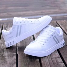 Men's Outdoor Casual Sports Shoes, Versatile Casual Pattern, Striped Pattern - Grey - View 3