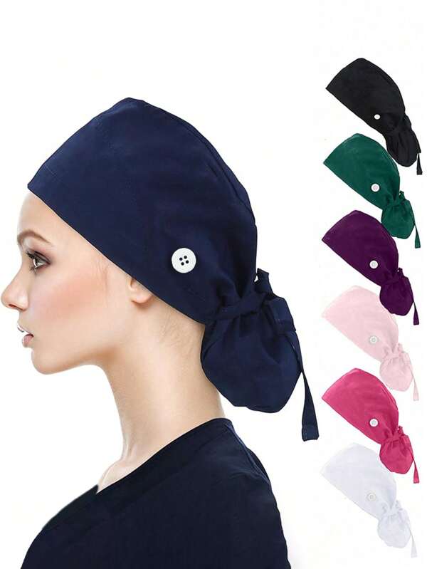 2 pezzi/1 pezzo Cappellini da baseball in cotone regolabili con bottoni, cappelli da lavoro assorbenti il sudore con fascia elastica posteriore, design unisex