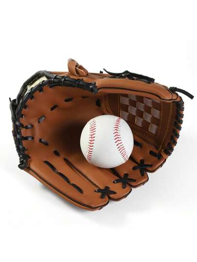 Slitstarka basebollhandskar i konstläder - mjuka och för utomhussportträning (logostorlek, färg slumpmässigt)