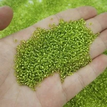 2mm 72g 6000 Pcs Multicolor Glass Seed Millet Beads For DIY Jewelry Making Bracelets Pendants Necklaces Earrings Accessories - Silver Rice Beads In a Jar - View 4