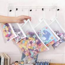 Educational Building Block Toy Storage Organizer Bags, Transparent Mesh Zipper Bags For Makeup/Cosmetics Storage,Boho Vibes - White - View 5