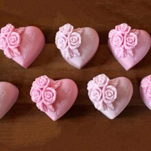 1pc Valentine'S Day Flower Love Rose Silicone Soap Mold, DIY Aromatherapy Handmade Gypsum Candle Making Mold