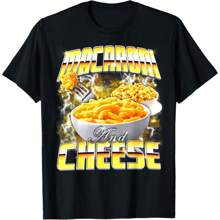 Macaroni And Cheese Meme Bootleg Rap Style 90s Vintage Funny T-Shirt - màu đen - Xem 1