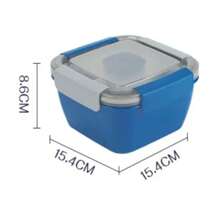 1100ml Portable Lunch Box Container 2 Layer Grid Salad Bowl Bento Boxes Salad Bowls Lunch Box Lunch Container For Food - Blue - View 7