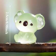 6/12/24Pcs Luminous Mini Resin Koala Miniature Figures Tiny Koala For DIY Fairy Garden Micro Landscape Aquarium Plants Ornament Decoration Teenager Party Toys(Random Color),Resin Animals,Koala,Mini Animals - Multicolor - View 6