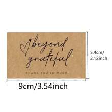 TYFYO 50 Peças Cartões de Agradecimento em Papel Kraft Natural, Adequado para Pequenos Negócios, Cartões de Saudação de Apreciação de Pedidos - Papel Kraft-50pcs - Visão 14