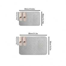 1pc Home Bathroom Anti-Slip Absorbent Grid Pattern Small Floor Mat, Thick Absorbent Dirt-Resistant Foot Pad For Restroom,Women Valentine Gift Birthday Boyfriend Girlfriend