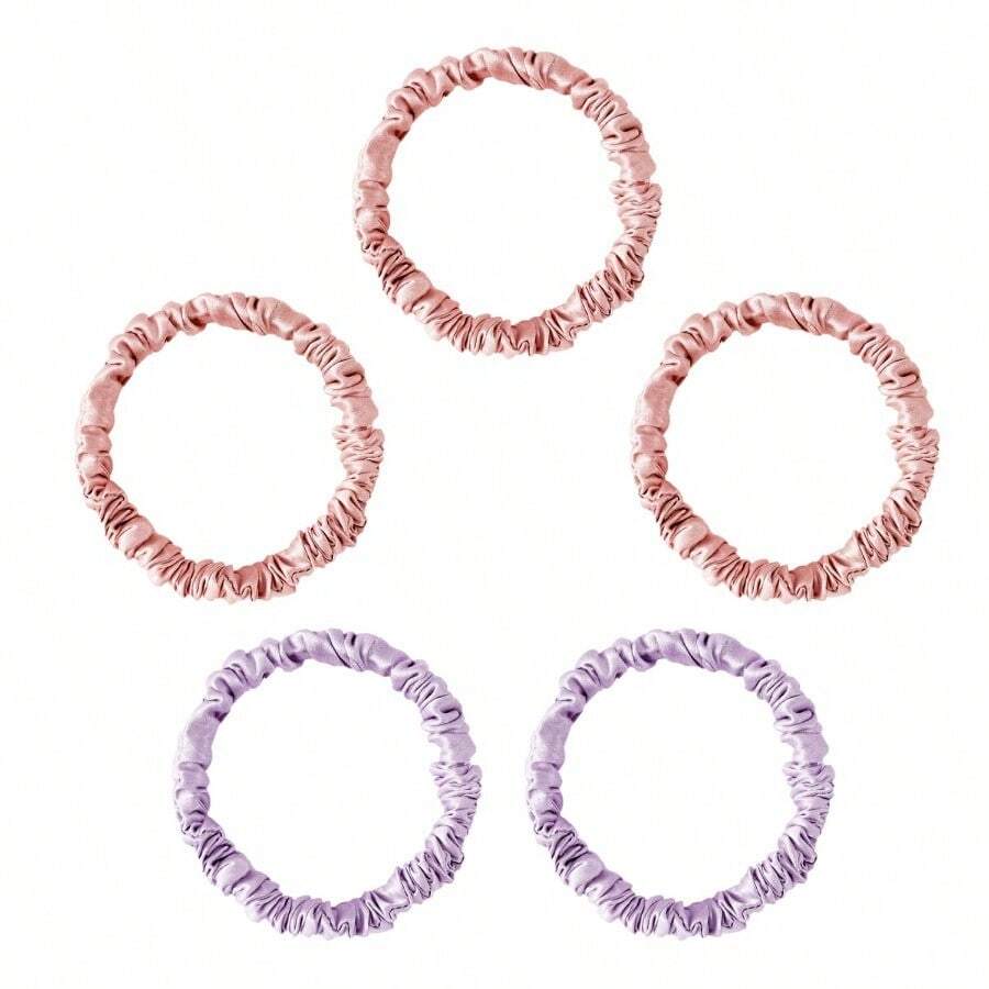 Townssilk Silk Skinnie Hair Bobbles 100% Pure Mulberry Silk 19 Momme Hair Friendly Luxury Elastic 3 Hair Bobbles Color 3pc CombinationA - 5pc-5 - Xem 1