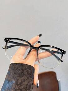 3 件装 女士 PC 镜框几何方形多色时尚眼镜 - 3PCS:黑色+漸黑+透白 - 查看 5