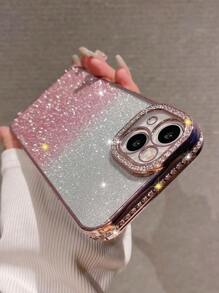 奢华水钻亮片电镀银色手机壳，兼容 17/16E/15/14/13/12/11/X/XS Max/XR/Pro Plus，Galaxy A02S-A07/A12-A17/A22-A26/A32-A36/A50-A56/S20-S25，荣耀 Magic，OPPO Reno，小米，Infinix Smart - 粉色 - 查看 8