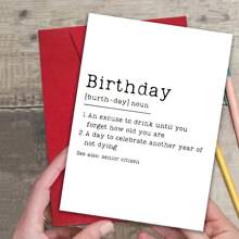 Tarjeta de cumpleaños divertida con definición - Feliz Cumpleaños | Envejecer y borracho | Tarjeta de humor sarcástico para amigos, hermana, hermano