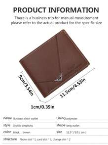 1-3pcs "Luxury Business PU Short Wallet" - Large Capacity Multi-Card Slots + Coin Pouch, Men's Portable Card Case + Photo Window, Ultra Thin Bi-Fold Design, Credit Card/ID Card Layered Storage, "Father's Day Gift Choice", Fashion Matte Finish Soft Wallet, Ideal Gift For Men's Birthday Or Partner, Fashionable Style For Young Men And Women
