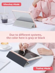 1pc Heart Pattern Double-Sided Printing Transparent Acrylic Protective Case, Compatible With IPad 10.2", IPad Pro 11" 2021/2020/10th Gen, IPad Mini 6, IPad 5th Gen (9.7"), IPad Air 5th Gen 2022, With Pencil Holder, Anti-Fall, Auto Sleep/Wake - Multicolor - View 5