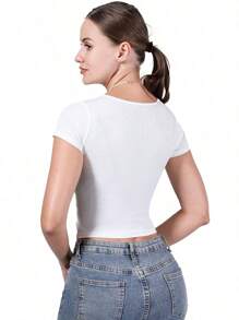 Tops de mujer con pecho abierto - Blanco - Ver 3