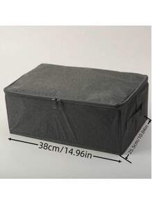 1 pieza de caja de almacenamiento de tela suave con cubierta catiónica de gran capacidad para guardar edredones, ropa fuera de temporada, ropa de cama, etc. Apta para el dormitorio, organizador, almacenamiento en el hogar, camiseta blanca para mujer, pantalones negros para mujer, ropa de invierno para señoras, vestido.