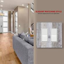 1pc White Gray Wood Wooden Grain Light Switch Plate Wall Plate Cover Decorative Light Switch Cover Wall Plate Cover Switch Cover Wall Plate