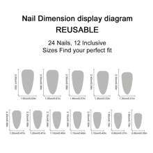 24片优雅酒红色杏仁形中号假指甲，欧美风格美甲装饰，适合女士和女孩，适合约会、派对、聚会、婚礼、节日庆典。今日订单赠送指甲胶条和指甲锉，美甲用品，美甲 - 紅色 - 查看 5