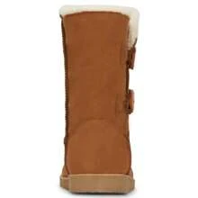 Zapato Botas casuales para mujer con interior de borrego, botones laterales y suela antiderrapante - Cafetería - Ver 5