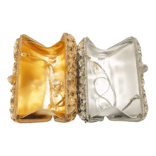 Stylish Women Crystal Evening Clutch Diamonds Handbag Rhinestone Clutch - 銀色 - 查看 5