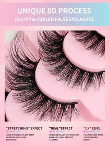 7 Paar/7 Paar*2 natürliche, dicke, flauschige Volumen Falsche Wimpern, dramatische, zerzauste Nerz Wimpern, 8D Volumen lang und verwischt, haltbar, Foxy Augen Lifting Look Verlängerung, volle Wimpernstreifen zum Verlängern und Volumisieren der äußeren Augenwinkel, Wimpernstreifen, Wimpern, Falsche Wimpern