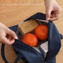 1pc Portable Lightweight Tote Insulated Bag Lunch Bag Outdoor Picnic Bag, Bento Bags For Students, Beach Carrying, Keeping Food Fresh, Multi-Kinetic Work And Outdoor Camping Bento Bags, Leisure Style
