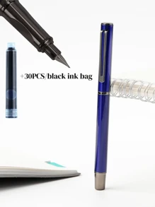 [Customized] Engraved On The Pen Shaft / Provide 1pc Elegant, Fashion, Beautiful Custom Ink Refillable Fountain Pen With 0.28mm Fine Nib / Smooth Writing, Comes With 30pcs Ink Cartridges 3.4mm In Diameter, Thoughtful Daily Writing/Calligraphy Pen, Personalized Gift For Valentine's Day, Christmas, Father's Day, Teacher's Day, Thanksgiving Back To School
