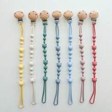 2 件装奶嘴夹，一体式设计奶嘴夹，柔软灵活的硅胶婴儿奶嘴夹，带纹理，适合男孩和女孩 - 彩色 - 查看 2