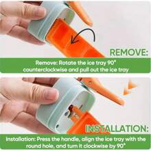 便携式制冰机 - 容量大，无需电源，易按 6 块制冰机 - 塑料，紧凑型家居设计，配有冰刮刀和储物盒，非常适合派对、户外活动、圣诞节和万圣节礼物