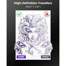 M08F Thermal Tattoo Printer Bluetooth Tattoo Stencil Printer Copier Transfer Paper Tattoo Printer Machine Skin Tattooing Portable Temporary Tattoos Black - Black1 - View 5