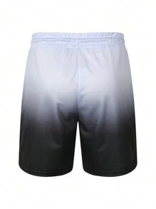 Ensemble 2 pièces casual pour hommes, polo à zip avec imprimé dégradé et shorts d'été, confortable pour le port quotidien casual