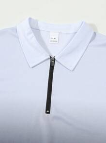 Ensemble 2 pièces casual pour hommes, polo à zip avec imprimé dégradé et shorts d'été, confortable pour le port quotidien casual