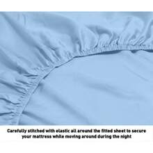 Hotel Collection 1800 Super Soft & Wrinkle Free Luxurious Stripe 6-Piece Sheet Set With Extra Pillowcases - 藍色 - 查看 3