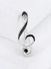 1 Stück Musiknoten geformte Emaille Brosche, minimalistische Metalldekor