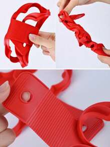 1pc Silicone Egg Ring Mold, Non-Stick Pancake Maker Baking Mold For Omelette Shaping - Red - View 3